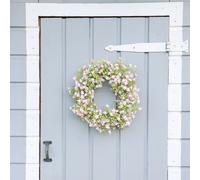 Couronne de fleurs artificielles Couronne de porte Décoration murale Fleurs en soie Ø30cm H6cm idéal pour le printemps, la porte d'entrée & les occasions festives