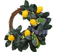 Couronne de fleurs artificielles de marguerite citronnée Guirlande de suspension de porte pour décoration de scène de fête à thème