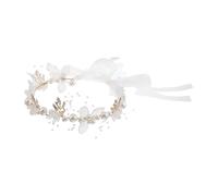 Couronne de Fleurs avec Ruban et Perles pour Cheveux Garçon et Filles