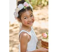Couronne de fleurs bohême fille pastels et écru TU