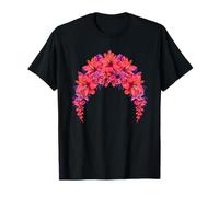 Couronne de Fleurs bohème Tropicale Rose Violet T-Shirt