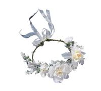 Couronne de Fleurs Couronne de fleurs en rotin synthétique tressé avec anneau rigide et fil d'acier, coiffe for la mariée les demoiselles d'honneur, décoration super immortelle