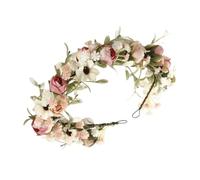 Couronne de fleurs de mariée, couronne de fées de fleurs - Couronne de fleurs pour cheveux,Coiffes florales artificielles, guirlande de couronne de fleurs réglable pour la famille des amis