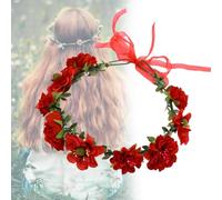 Couronne de fleurs de mariée pour mariage - Couronne de cheveux - Couleur vive
