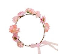 Couronne de fleurs de mariée pour mariage - Couronne de cheveux - Couleur vive - Bandeau de fleurs pour femme