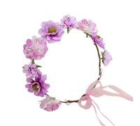 Couronne de fleurs de mariée pour mariage - Couronne de cheveux - Couleur vive - Bandeau de fleurs pour femme