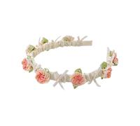 Couronne de fleurs Dirndl pour femme et fille, avec design floral, accessoire de fête de la bière, vert, beige, café (taille unique)