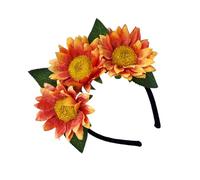 Couronne de fleurs en forme de tournesol pour femmes et adolescents - Accessoire de cheveux pour fêtes et festivals de musique