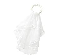 Couronne de fleurs en voile blanc pour fête de mariage et événement spécial élégant double couche voile blanc