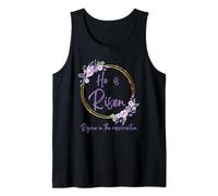 Couronne de Fleurs « He is Risen » Réjouissez-Vous de la résurrection Débardeur