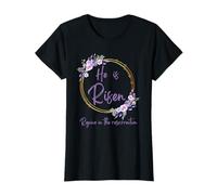 Couronne de fleurs « He is Risen » Réjouissez-vous de la résurrection T-Shirt
