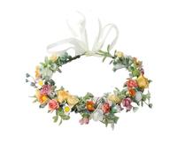 Couronne De Fleurs Mariage Couronne de fleurs, guirlande mariée avec ruban, serre-tête fait à la main, diadèmes féeriques, accessoires for cheveux mariage(Color2)