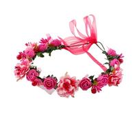 Couronne De Fleurs Mariage Couronne de fleurs, guirlande mariée avec ruban, serre-tête fait à la main, diadèmes féeriques, accessoires for cheveux mariage(Color9)