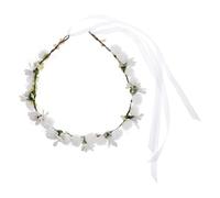 Couronne de Fleurs Mariée Bandeau Floral Blanc PVC Élégant | Accessoire Cheveux Mariage, Photos de Plage, pour Mariées et Demoiselles D’honneur, Style Féminin