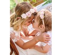 Couronne de fleurs nude et dorée fille écru TU