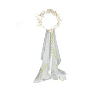 Couronne De Fleurs Pour Cheveux Serre Tete Mariage Voile Couronne Fleurie Pour Femme Mariage Anniversaire Fête Carnaval