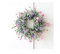 Couronne de fleurs sauvages artificielles violettes de 40 cm pour la maison, le jardin, la décoration de mariage, lot de 1