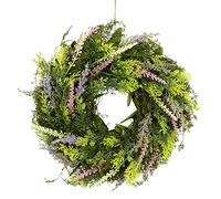 Couronne de Fleurs Thuja - en Soie - Décoration Romantique - Couronne de Fleurs - Couronne décorative - Couronne de Fleurs - Décoration de Porte - Couronne de Table - Décoration de Maison de Campagne