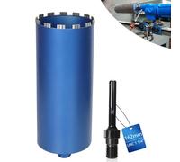 Couronne de Forage Diamant - Boîte Fraisée pour Carotteuse, Turbo 10 mm, L 460 mm, Ø 162 mm, Adaptateur SDS MAX - Humide et Sèche, Soudée au Laser pour Béton