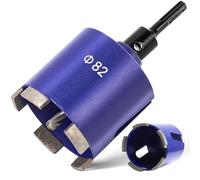 Couronne de Forage Diamantée 82 mm+Adaptateur M16 SDS-Plus+ Foret Pilote+Cale D'extraction,Scie Cloche Diamant avec Segments Soudés au Laser,Carotteuse Beton pour Béton,Maçonnerie,Pierre,Granit