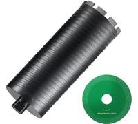 Couronne de forage diamantée Carotteuse - 108 mm Carotteuse diamantée à eau/à sec pour briques et blocs - Carotteuse à béton avec foret de guidage et lame de scie - 241,3 mm Profondeur de forage - 5/8