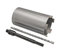 Couronne de forage diamantée hexagonale longue (200 mm) avec foret de centrage - Longueur utile 180 mm - Ø 102 mm - Pour béton - Foret carottier