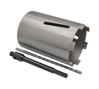 Couronne de forage diamantée hexagonale longue (200 mm) avec logement et foret de centrage Longueur utile 180 mm Ø 132 mm