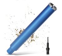 Couronne de forage diamantée L460 mm - 1¼ UNC - Diamètre : 52 mm - Pour appareils de carottage - Adaptateur SDS PLUS - Section de 10 mm avec turbo - Couronne de forage humide - Couronne de forage à