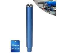 Couronne de forage diamantée pour carotteuses avec turbo de 10 mm - L 460 mm - Ø 62 mm - 1 ¼" UNC - Couronne de forage à sec et humide - Foret soudé au laser pour béton, granit et maçonnerie