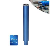 Couronne de forage diamantée pour carotteuses avec turbo de 10 mm - L 460 mm - Ø 68 mm - UNC 1 ¼" UNC - Couronne de forage humide et sèche - Foret soudé au laser pour béton, granit et maçonnerie