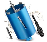 Couronne de forage M22 humide/sec - L200 mm - Diamètre : 110 mm - Avec adaptateur SDS Plus - Segment de 10 mm - Couronne de forage diamantée turbo - Couronne de forage pour carotteurs pour béton