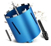 Couronne de forage M22 humide/sec - L200 mm - Diamètre : 162 mm - Avec adaptateur SDS Max - Segment de 10 mm - Couronne de forage diamantée turbo - Couronne de forage pour carotteurs pour béton, béton
