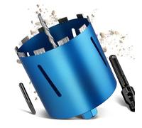 Couronne de forage M22 humide/sec - L200 mm - Diamètre : 202 mm - Avec adaptateur SDS Max - Segment de 10 mm - Couronne de forage diamantée turbo - Couronne de forage pour carotteurs pour béton, béton
