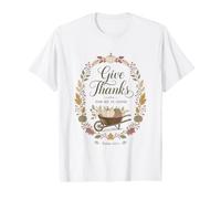 Couronne de Gratitude d'automne du psaume 107 de l'Action de grâce chrétienne T-Shirt Graphique avec Valeur