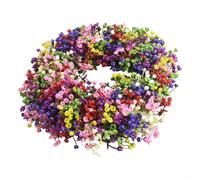 Couronne de gypsophile accueillante pour printemps 40 cm en plastique décor floral pour porte d'entrée, accessoire élégant pour intérieur et extérieur