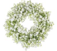 Couronne de gypsophile Blanc Couronne de fleurs artificielles Décoration de mariage Ø30cm