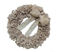 Couronne de jute naturelle résistante aux intempéries pour l'intérieur et | Design plié, rustique pour l'aspect, utilisation toute l'année, pour une décoration de porte idéale, résistant aux
