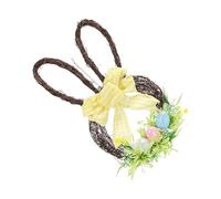 Couronne de la porte de Pâques Ornement festif de lapin pour | Couronnes de printemps pour porte principale pour fenêtre, cheminée, mur, et pour l'intérieur, l'extérieur et célébration