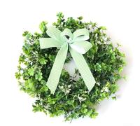 Couronne de la Saint-Patrick avec trèfles à quatre feuilles et plantes vertes réalistes pour la maison ou le bureau Décoration printanière