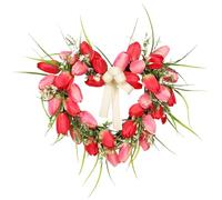 Couronne de la Saint-Valentin - Décoration de Saison Romantique Style Campagnard | Couronne Extérieure pour Porte D'Entrée - pour Mur Fenêtre Cuisine Intérieur Extérieur Mariage