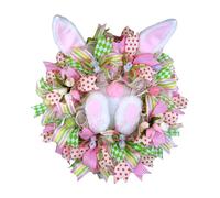 Couronne de lapin de Pâques pour la porte d'entrée, couronnes de Pâques pour la porte d'entrée - Design lapin, ferme, printemps, extérieur, pour Pâques, maison, mur, porte, intérieur et extérieur