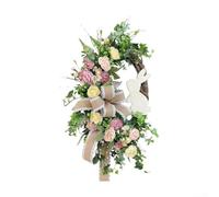 Couronne de lapin de Pâques pour printemps, maison, fête, porte, mur, table, à suspendre, accessoire décoratif festif en plastique