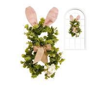 Couronne De Lapin De Printemps - Porte De Lapin Floral Artificiel À Suspendre, Accent D'arc Rose | Décoration Murale De Porte D'entrée Et Fenêtre De Vacances De Pâques, Pour La Maison, Affichage De Fê