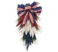 Couronne de l'arc Patriotique pour la Porte d'entrée 4 Juillet Couronne des Drapeaux USA Flags Signe de Porte pour Le Memorial Day Independence Day Veterans Decor