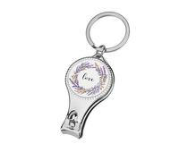 Couronne de lavande aquarelle avec mots « Love » - Coupe-ongles professionnel - Coupe-ongles - Coupe-ongles professionnel - Coupe-cuticules pour homme et femme