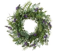 Couronne de lavande artificielle Ø 44 cm - Facile à entretenir et décorative pour toutes les pièces