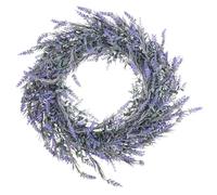 Couronne de Lavande Suspendue, Guirlande de Fleur Violette pour Porte | Décoration Murale Rustique et Chic, Bois et Herbe, Réutilisable, sans Arrosage, pour Cheminée et Porche