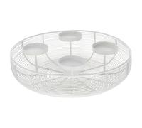 Couronne de l'Avent aspect entretoise - Fer blanc - Diamètre 36,5 x 10 cm - Bougeoir en métal - Décoration de Noël - Forme de bol en grille pour 4 bougies