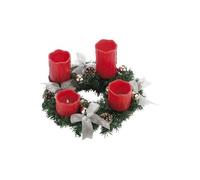 Britesta Couronne de l'Avent avec ornements argentés & 4 bougies à LED