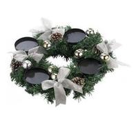 Couronne de l'Avent avec ornements Argentés Vert G